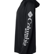 Side view of PFG Terminal Tackle™ Hooded Long Sleeve T-Shirt