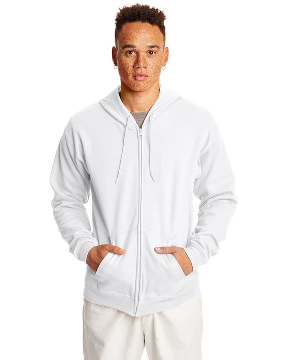 Front view of Adult 7.8 Oz. EcoSmart® 50/50 Full-Zip Hooded Sweatshirt