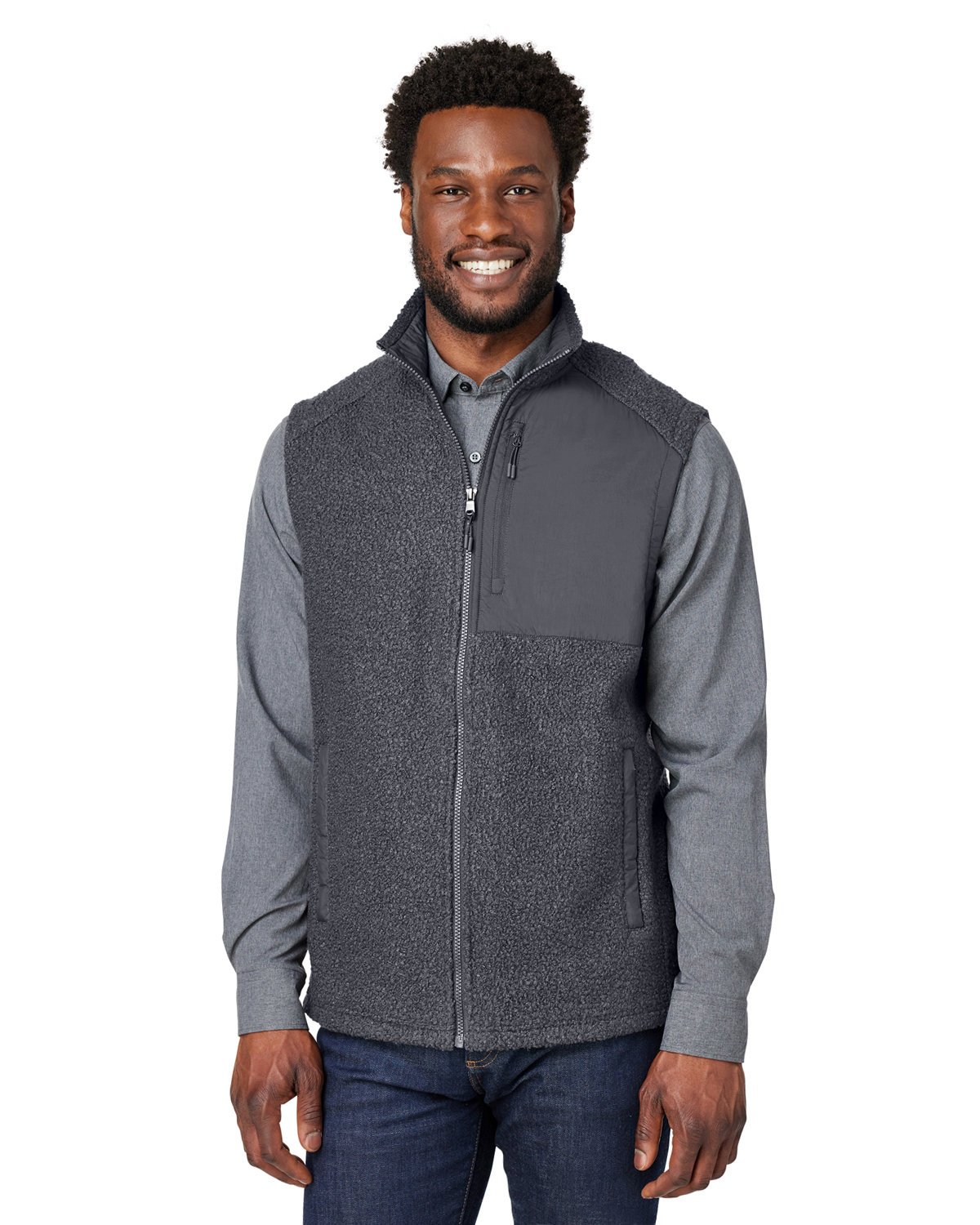 Front view of Men’s Aura Sweater Fleece Vest