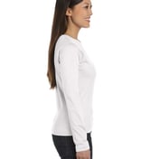 Side view of Ladies’ Premium Jersey Long-Sleeve T-Shirt