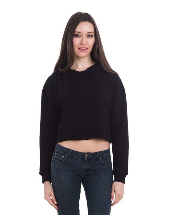 Front view of Women’s Cropped Fleece Hooded Sweatshirt