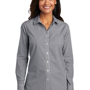 Front view of Ladies Broadcloth Gingham Easy Care Shirt