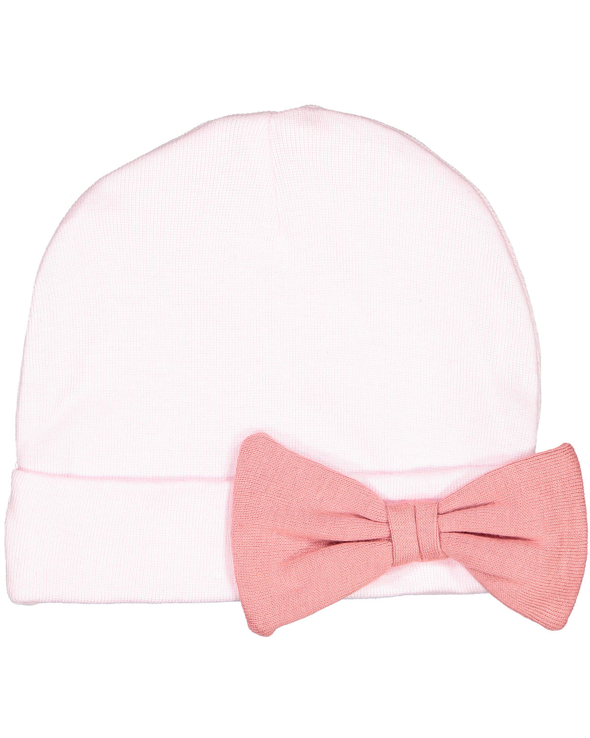 Front view of Infant Baby Rib Bow Cap