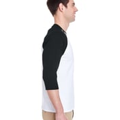 Side view of Adult Heavy Cotton™ 3/4-Raglan Sleeve T-Shirt