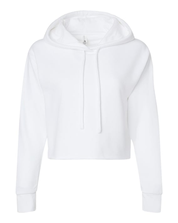 Front view of Women’s Laguna Sueded Raw Edge Crop Hoodie