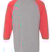 Back view of Triblend Three-Quarter Raglan Baseball T-Shirt