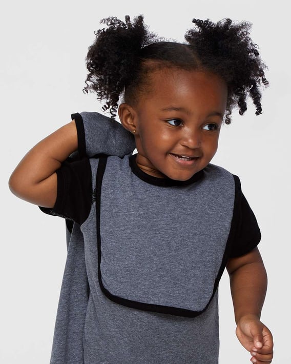 Front view of Infant Contrast Trim Premium Jersey Bib