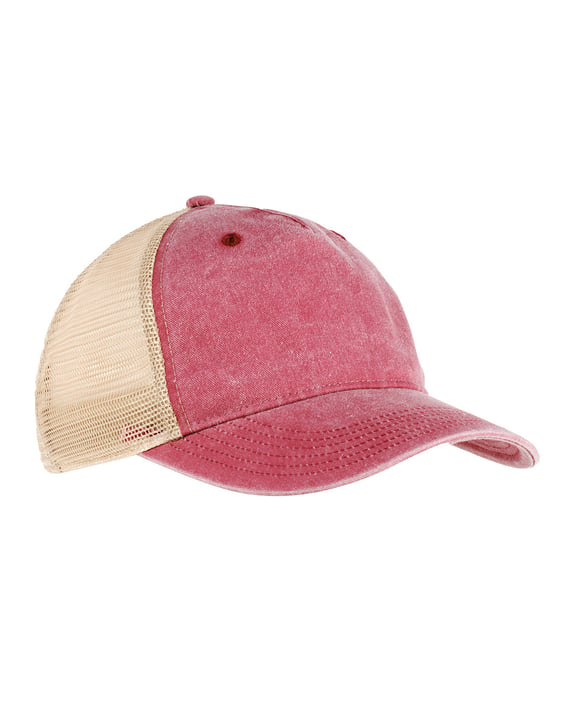 Front view of Pigment Dyed 5-Panel Trucker