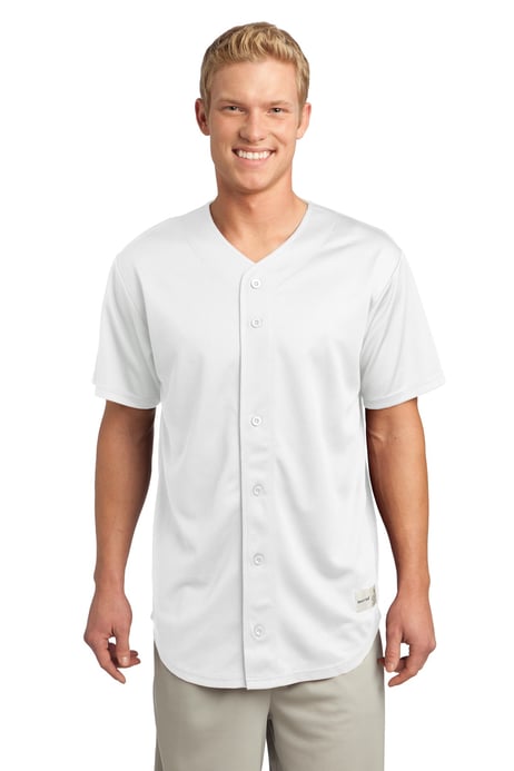Front view of PosiCharge&reg; Tough Mesh Full-Button Jersey