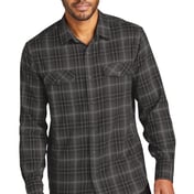 Front view of Long Sleeve Ombre Plaid Shirt