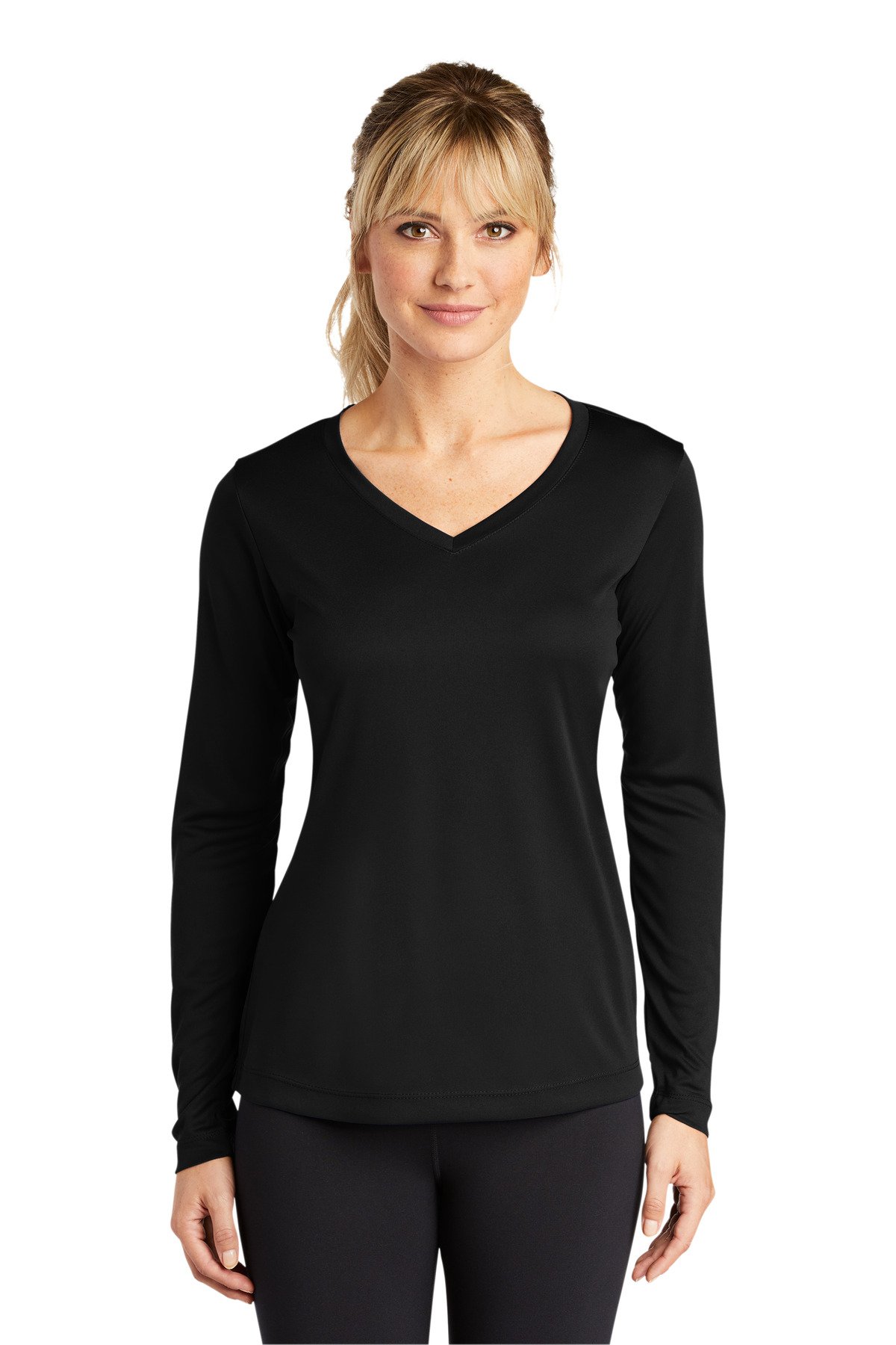 Front view of Women’s Long Sleeve PosiCharge® Competitor V-Neck Tee