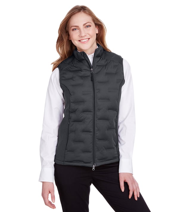 Front view of Ladies’ Loft Pioneer Hybrid Vest