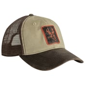 Front view of Waxy Cotton Trucker Buck Icon Cap