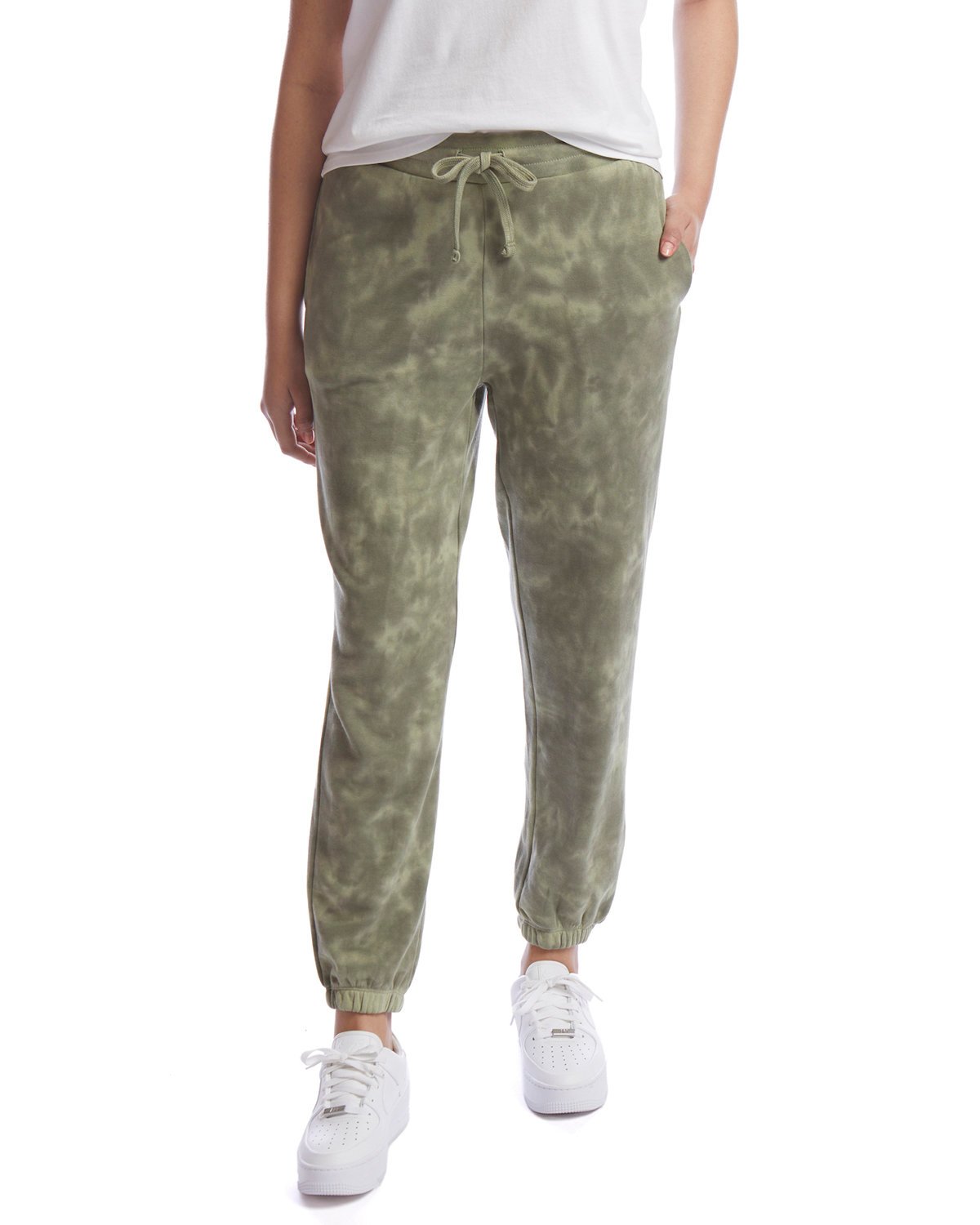 Front view of Ladies’ Washed Terry Classic Sweatpant