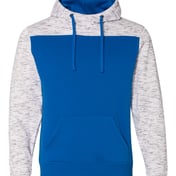 Front view of Mélange Fleece Colorblocked Hooded Sweatshirt