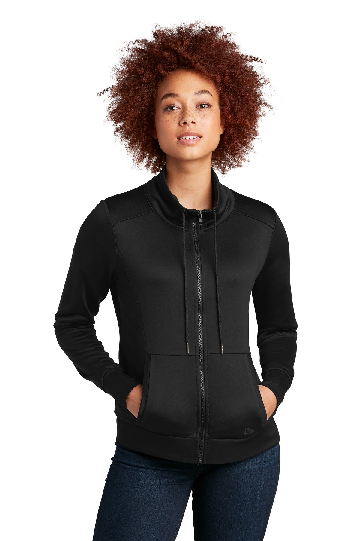 Front view of Ladies Performance Terry Full-Zip Cowl