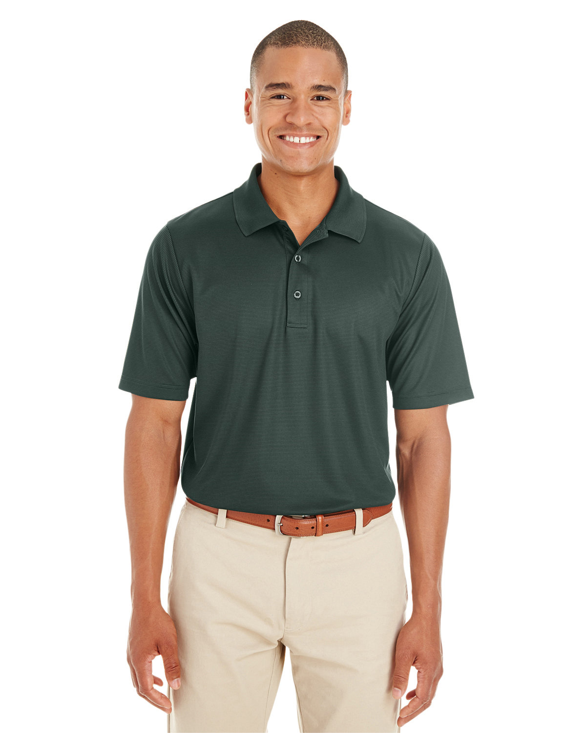 Front view of Men’s Express Microstripe Performance Piqué Polo