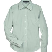 Front view of Women’s Crown Collection® Banker Stripe Woven Dress Shirt