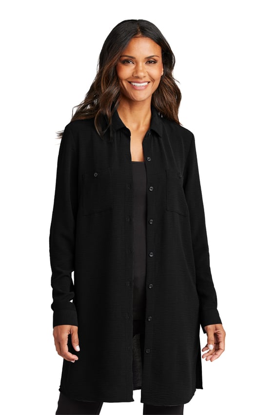 Front view of Women’s Textured Crepe Long Tunic