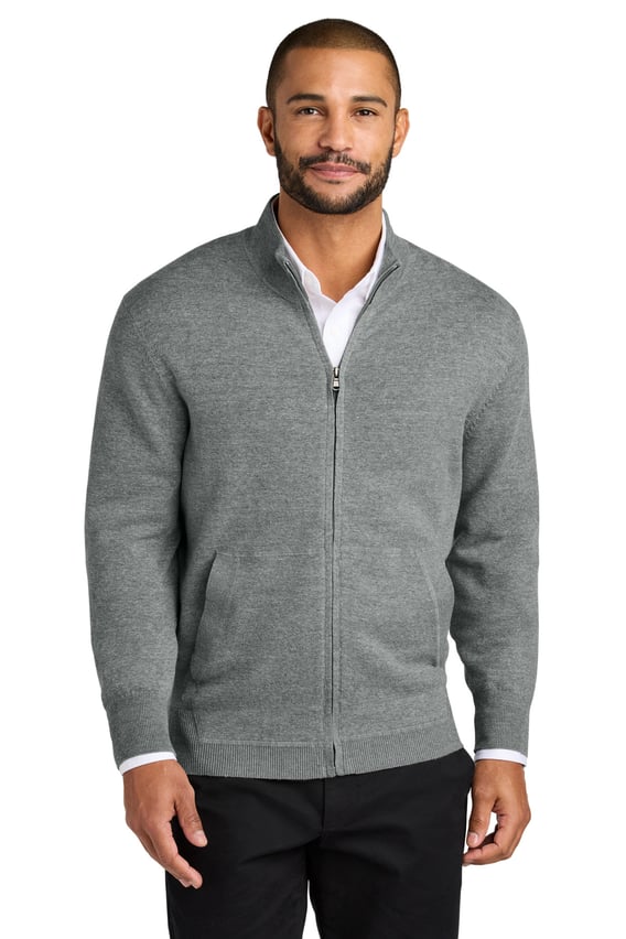 Front view of Easy Care Full-Zip Sweater