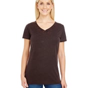 Front view of Ladies’ Cross Dye Short-Sleeve V-Neck T-Shirt