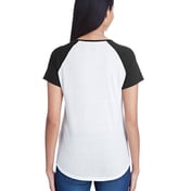 Back view of Ladies’ Tri-Blend Raglan T-Shirt
