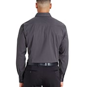 Back view of CrownLux Performance® Tonal Mini Check Woven Dress Shirt