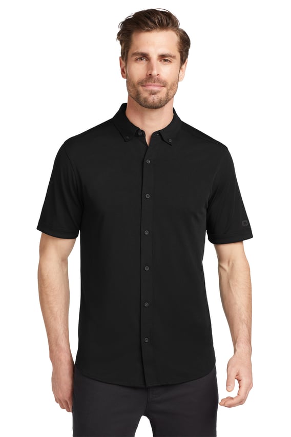 Front view of Gravitate Full-Button Polo