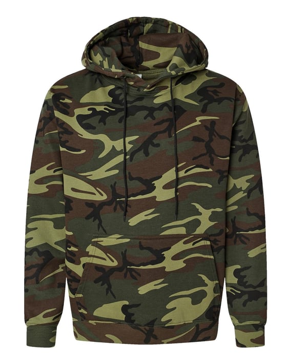 Front view of Camo Pullover Fleece Hoodie