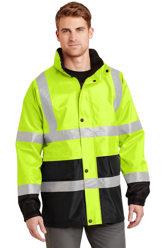 Front view of ANSI 107 Class 3 Waterproof Parka