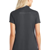 Back view of Ladies Pinpoint Mesh Zip Polo