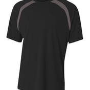 Front view of Boy’s Spartan Short Sleeve Color Block Crew Neck T-Shirt