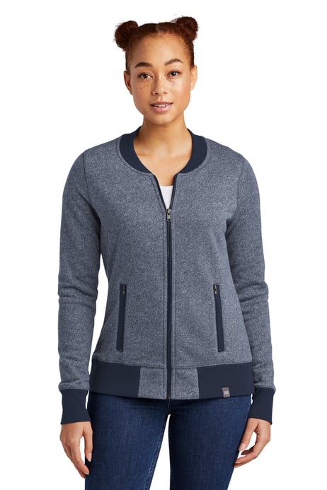 Front view of Women's French Terry Baseball Full-Zip