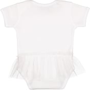 Back view of Infant Baby Rib Lap Shoulder Tutu Creeper