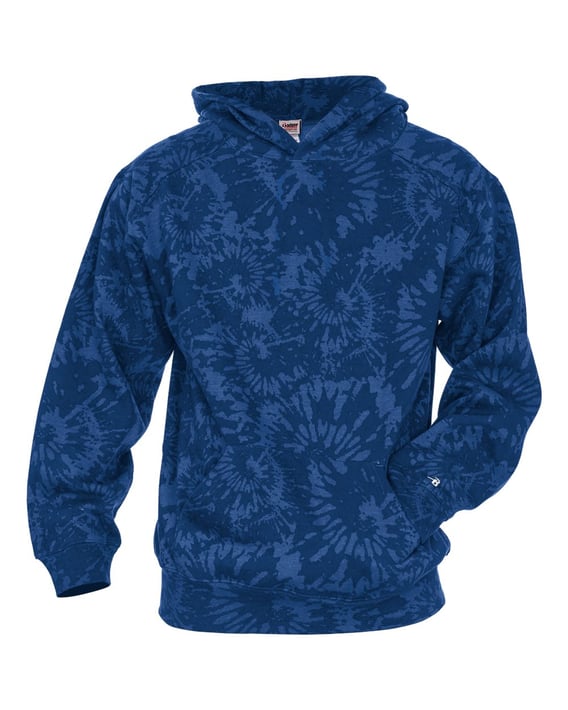 Front view of Youth Tie-Dyed Triblend Hooded Sweatshirt
