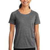 Front view of Women’s PosiCharge ® Tri-Blend Wicking Scoop Neck Raglan Tee