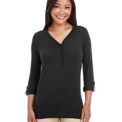 Front view of Women’s Perfect Fit™ Y-Placket Convertible Sleeve Knit Top
