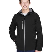Front view of Men’s Prospect Two-Layer Fleece Bonded Soft Shell Hooded Jacket