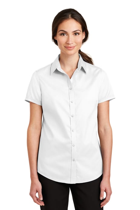 Front view of Women's Short Sleeve SuperPro Twill Shirt