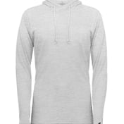 Front view of Women’s Tri-Blend Surplice Long Sleeve Hooded T-Shirt