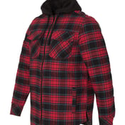 Side view of Quilted Flannel Hooded Jacket