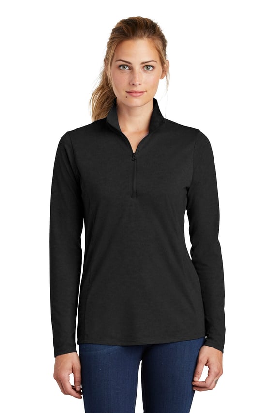 Front view of Women’s PosiCharge ® Tri-Blend Wicking 1/4-Zip Pullover