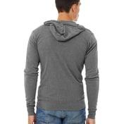 Back view of Unisex Triblend Full-Zip Lightweight Hoodie