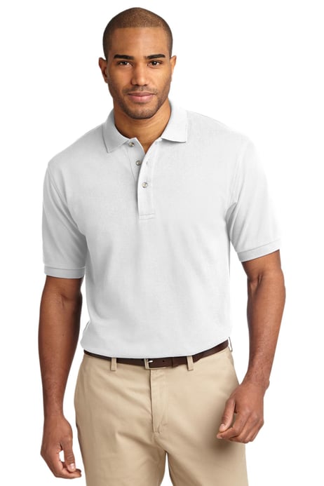 Front view of Heavyweight Cotton Pique Polo
