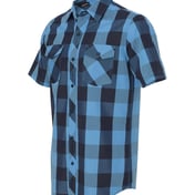 Side view of Buffalo Plaid Short Sleeve Shirt