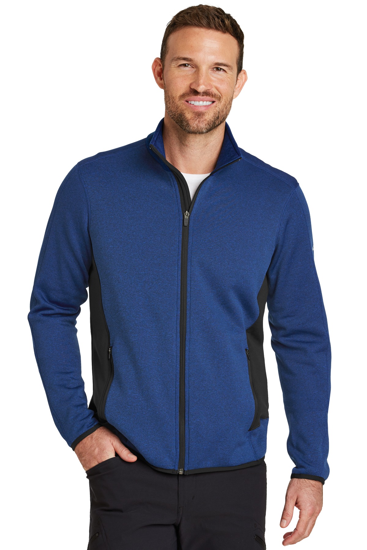 Front view of Full-Zip Heather Stretch Fleece Jacket