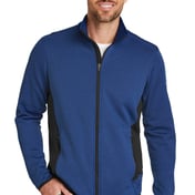 Front view of Full-Zip Heather Stretch Fleece Jacket