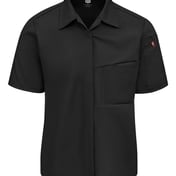 Front view of Women’s Poplin Airflow Cook Shirt With OilBlok