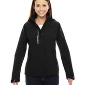 Front view of Ladies’ Axis Soft Shell Jacket With Print Graphic Accents