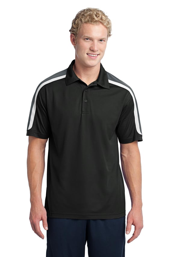 Front view of Tricolor Shoulder Micropique Sport-Wick® Polo